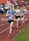 Kate Waugh (Birtley) on her way to winning the under-17 womens 1500 metres at the North Eastern Championships, Gateshead International Stadium.  Photos: David T. Hewitson/Sports for All Pics